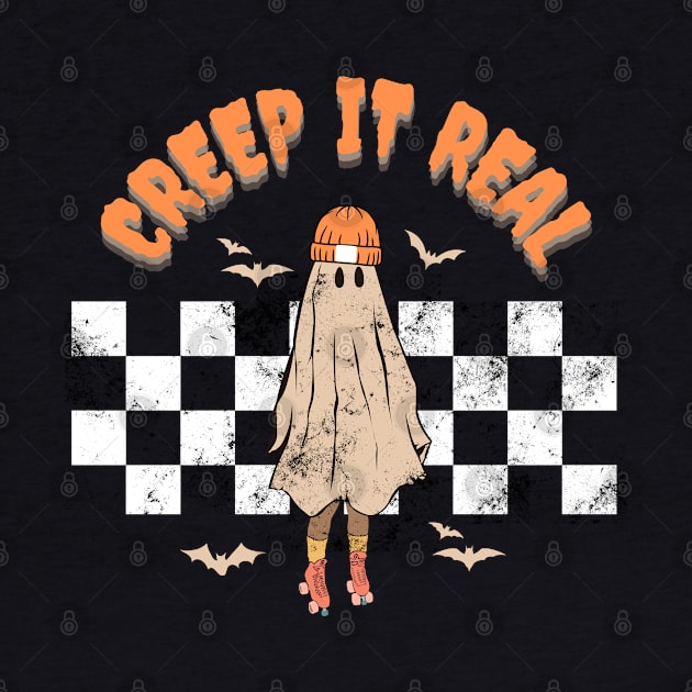 Retro Creep It Real Ghost Girl Boy Halloween Costume by Marveloso